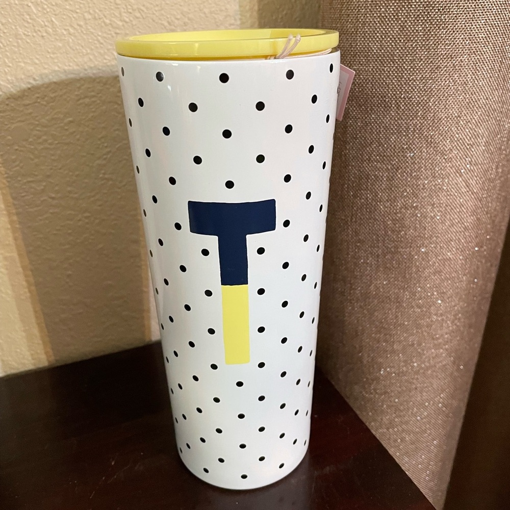 New Kate Spade T Travel Tumbler